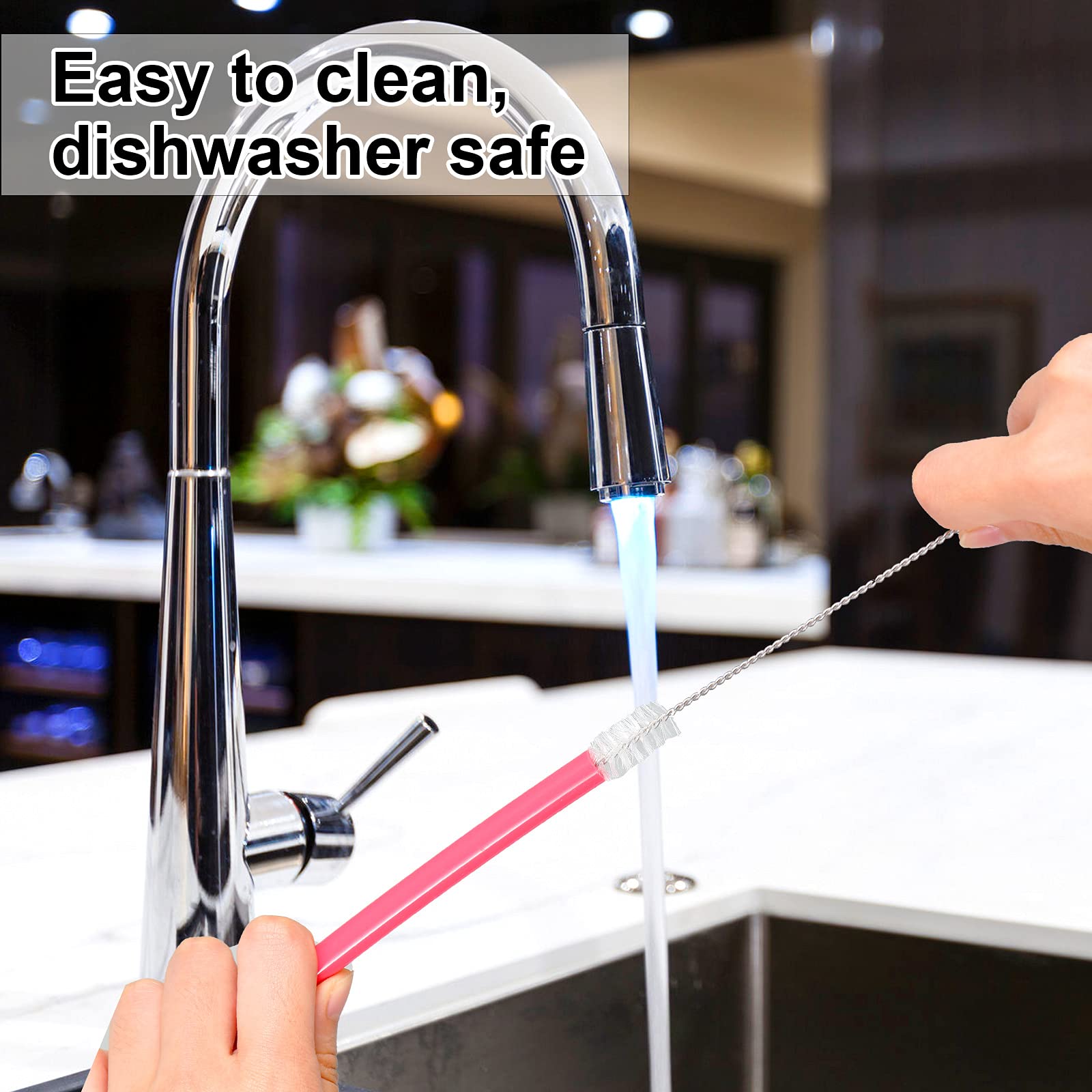 16 Pcs Reusable Straw Cleaning Brushes Bottle Test Tube Long Straw Cleaning Brush Nylon Washing Cleaner Tool Reusable Bottle Str